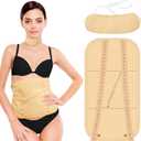 DOPXXBB Castor Oil Pack Wrap, Reusable Organic Castor Oil Pack Kit for Liver Detox, Insomnia, Constipation & Inflammation, Button Elastic Strap, Machine Washable Anti Oil Leak(Castor Oil Not Included