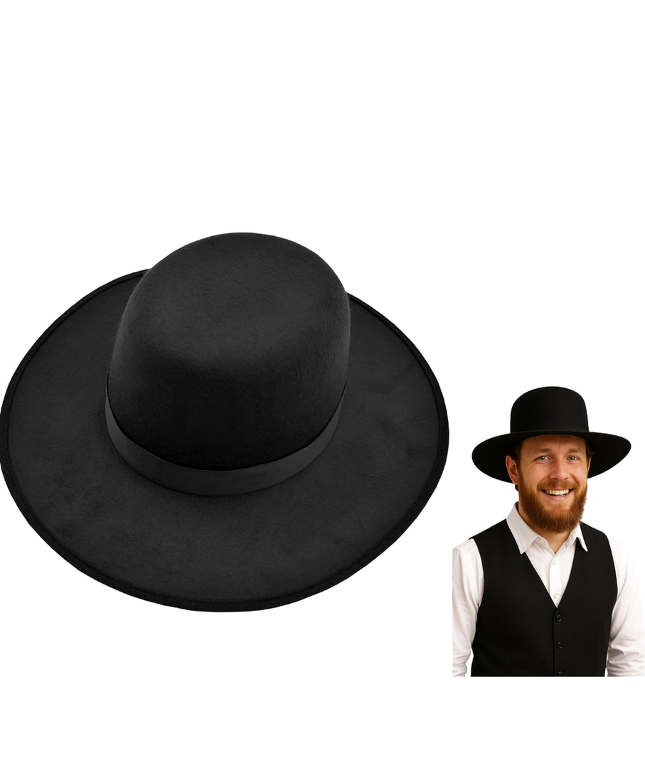 Nicky Bigs Novelties Deluxe Adult Black Wide Brim Spanish Hat Amish Mexican Gaucho Plague Doctor Padre Priest Hats Costume