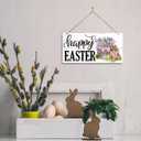 2 x Easter Wall Hanging Decor, Decorative Wall Plaque, Easter Eggs Sign, Easter Bunny Decor, Spring Decor Art, Rustic Door Hanger, Easter Home Wall Decor for Front Door Porch, Happy Easter Gift