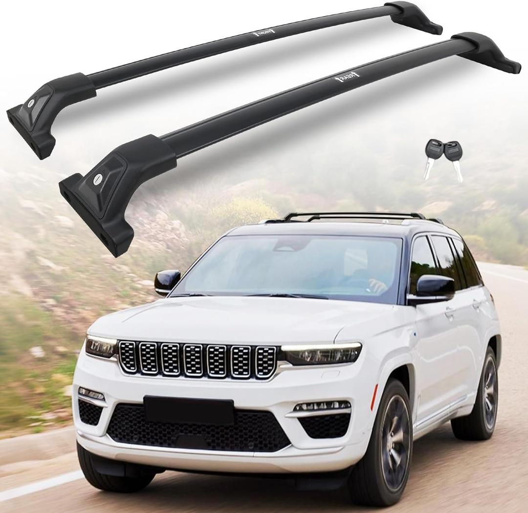 Snailfly 330 LBS Lockable Roof Rack Cross Bars Fit for Jeep Grand Cherokee L 2021-2026 & Grand Cherokee WL 2022-2025 2026, Aluminum Crossbars, Rooftop Luggage Cargo Carrier Accessories for Kayak Bike