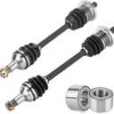 Youxmoto Front CV Axle Fit for Arctic CAT 400 450 500 650 700 2006 2007 2008 2009-2014, 4340 Chromoly Steel Drive Half Shaft, for 0502-812 1502-344 (2*Front Axles+Bearings)