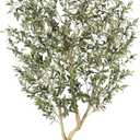 Realead 7ft Artificial Olive Tree with Tall Exquisite Planter - Realistic Fake Olive Tree with Thick Trunk and Lifelike Fruits - Large Faux Olive Tree for Home Office Decor