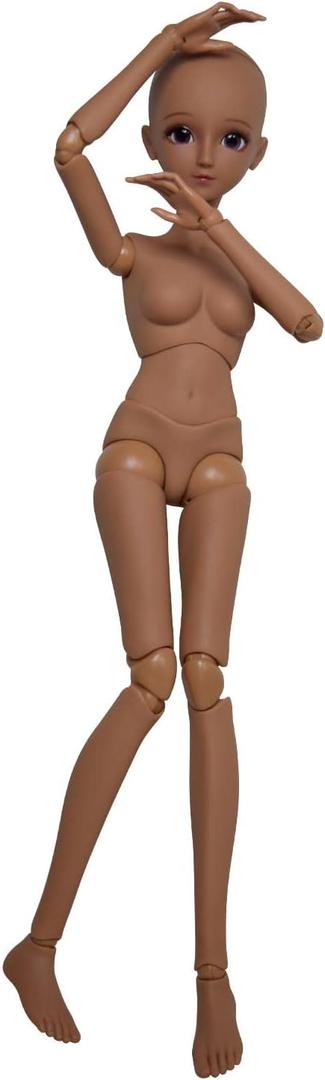 Proudoll 1/3 BJD Doll Tan Skin Customized Black Doll Body 60cm 24Inches Ball Jointed SD Dolls Joints Move PVC DIY (Alexia)