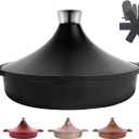 Non-Stick Frying Pan/Skillet 11", 3QT Tagine Pan,Cast Aluminum Pans with Lid, Stove/Oven-to-Table Cookware, Dishwasher Safe& Compatible with All Stovetops Black