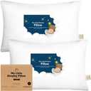 KeaBabies 2-Pack Toddler Pillows 2 Year Old to 5-13x18 Soft Organic Cotton Kids Pillow for Sleeping, Travel, School, Daycare, Nap, Toddler Bed, Machine Washable, Without Pillowcase (Soft White)