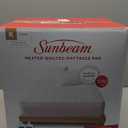 Sunbeam Premium Quilted Electric Heated Mattress Pad, 60" x 80", 12 Heat Settings, 12-Hour Auto Shut-Off, Machine Washable, Extra-Soft, White (Queen)