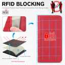 TUCCH Case Wallet for iPhone 17 (6.3") 2025, RFID Blocking, 3 Card Holders, Kickstand, PU Leather, Protective Flip Folio Cover, TPU Shockproof Interior Shell, Bright Red