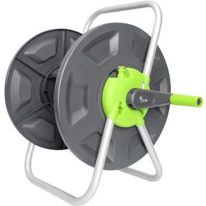 Garden Water Hose Reel Cart, Holds 65-100 Ft of 5/8 Inch, Wall Mounted Garden Hose Cart, Portable Hose Holder for Convenient Hose Storage and Watering (Green)