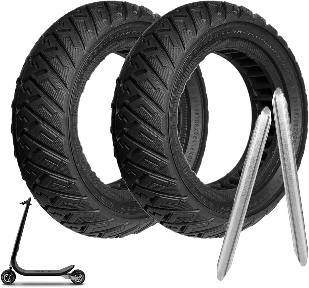 10x3 Solid Tire, 80/65-6 255x80 Tires Replacement, 10 inch Scooter Tubeless Solid Tire, for Varla Eagle One/Yume y10/Zero 10x/Nanrobot D4 D6 Electric Scooter (2 Pack)