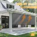 sunoff Outdoor Roller Shades, Cordless Patio Roller Up Blinds with Shade Cloth for Porch Gazebo Pergola Balcony Backyard, 2 Poles & 1 Fabric, Grey, 84" Wx72 H | Grey, 84"Wx72"H, Shade Cloth for Porch Gazebo Pergola Balcony Backyard, 2 Poles & 1 Fabric