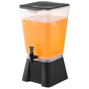 VEVOR Beverage Dispenser, 5 Gallon Drink Dispenser for Parties, Plastic Juice Dispensers with No-Drip Spigot, Iced Tea Lemonade Juice Water Dispensers, for Restaurants, Hotels, Parties