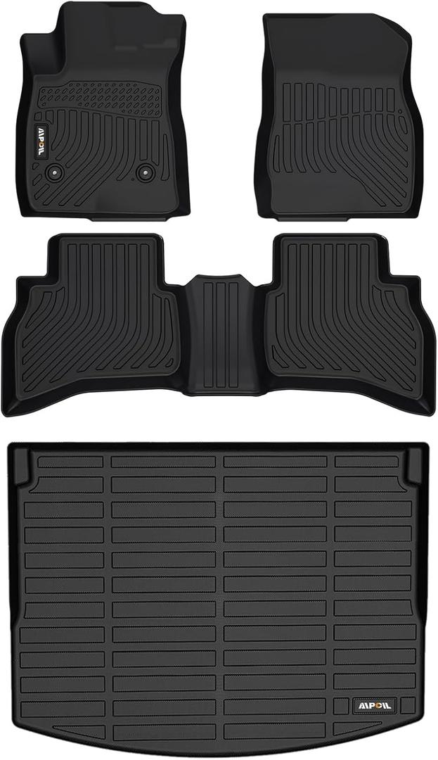 AIPOIL Floor Mats & Cargo Liner Set for 2021-2026 Chevy Trailblazer AWD All Weather Protection TPE Anti-Slip Automotive Full Set Custom Car Mats Accessories - Black