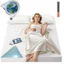Grounding Sheets King Size, 20% Pure Silver Fiber + 80% Organic Cotton, Grounded Sheet Earth Connected Bedding Fitted Earth Sheets with Cord