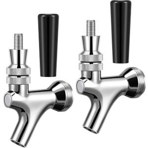 Sliner 2 Pcs Stout Beer Faucet, Stainless Steel Draft Keg Tap with 304 Stainless Handle, Dispensing Tap for Beer Shanks and Towers