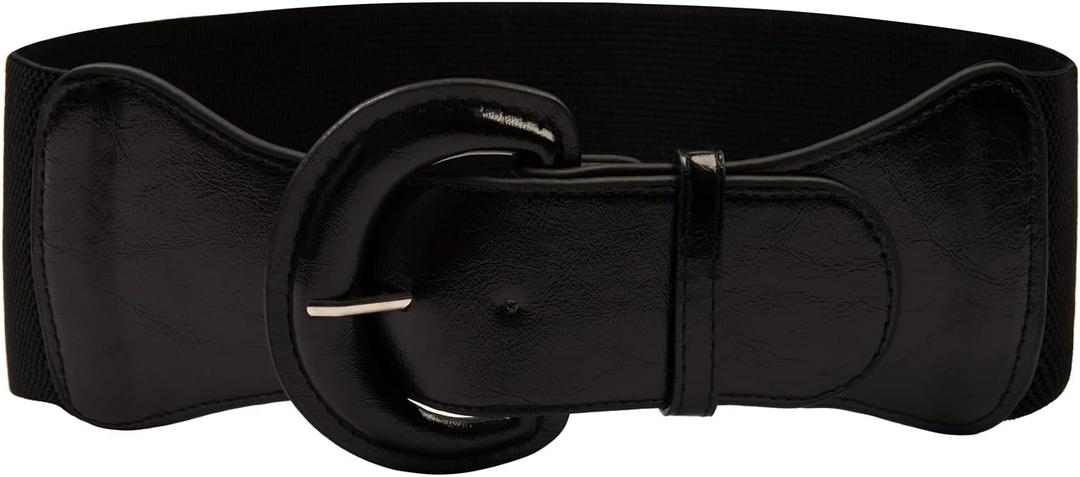 GRACE KARIN Women Vintage Waist Belt Elastic Stretch Retro Cinch Belt Waistband for Jeans Pants Dresses Black M