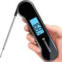 0.5 Sec Instant Read Meat Thermometer Digital with 0.5 Precision, Food Thermometer for Cooking Kitchen Gadgets, Oven Grill Candy BBQ Essentials Accessories, Gifts for Him Dad Men Birthday, Black