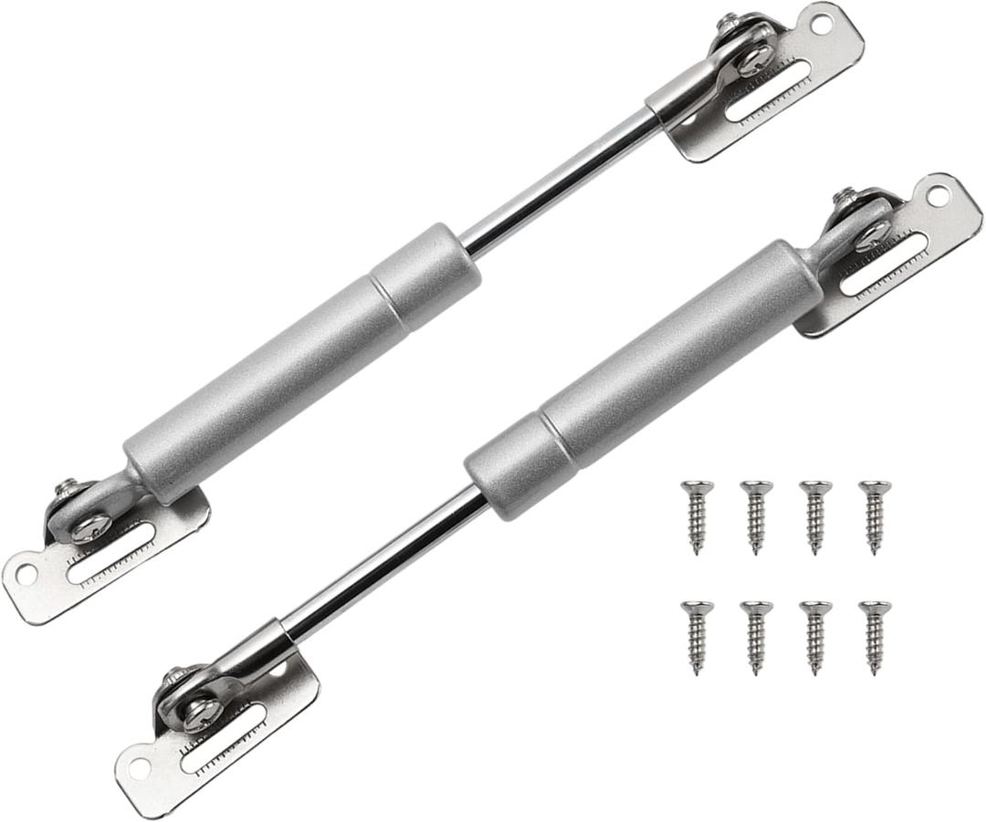Motoforti Universal Lift Supports Struts Cabinet Cover Gas Springs 6inch/155mm 13lb/60N/6kg Carbon Steel Silver Tone 2 Set