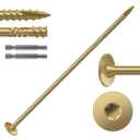 #14 x 7 Inch Outdoor Structural Wood Deck Screws (32Pcs/2lb), Carbon Steel, Tan, Flat Head, Rust Resistant Epoxy Coated, T30 Star Bit