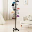 Montex Hat Rack Stand 15 Hooks, Hat Display Stand Metal, Hat Display for Stores, 15 Customisable Circular Hooks