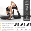 Marsoulina Yoga Socks Pilates Socks for Women 3 pairs Non-Slip Grips & Straps, Suitable For Pilates, Ballet, Dance, Plasticity, Training, gym, Home, hospital care, Foot care-All black