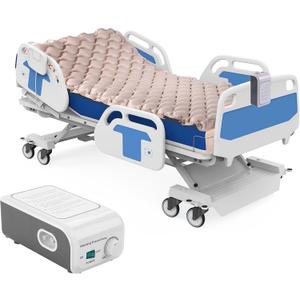 Alternate air Anti-Decubitus air Mattress for Medical beds or Standard beds, Ultra-Quiet and Adjustable Pump-Suitable for Standard-Sized Hospital beds