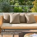 MIULEE Pack of 4 Decorative Outdoor Throw Pillow Covers Linen Waterproof Pillow Covers Summer Farmhouse Cushion Cases for Patio Garden Tent Balcony Couch Sofa 18x18 Inch Khaki