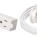 Amazon Basics 3-Prong Indoor Rectangle Extension Cord Power Strip, Flat Plug, Space-Saving, Grounded, 13 Amps, 1625 Watts, 125 VAC, 6 ft, White, 2-Pack