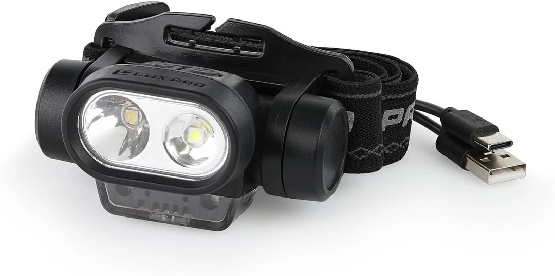 LUXPRO XP748 Pro Series Rechargeable Waterproof LED Headlamp - 650 Lumens - Waterproof, Bright Headlamp for Hiking, Camping & More - Rechargeable Headlight Lamp
