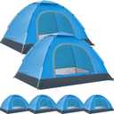 Woanger 6 Pack Bulk 2 Person Camping Tents for Homeless Lightweight Outdoor Tent with Rain Fly and Carrying Bag, Waterproof Windproof Setup Pop Up for Homeless Camping Backpacking, 78.74 x 59.06 x 43.31 inch