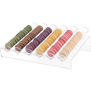 Acrylic Macaron Display Tray, Macaron Stand Cookie Display Stand with 6 Slots