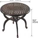 Cast Aluminum Outdoor Side Table,Small Patio Table,Outdoor Coffee Tables for Patio,Garden,Balcony, for All Weather (Copper, Round)