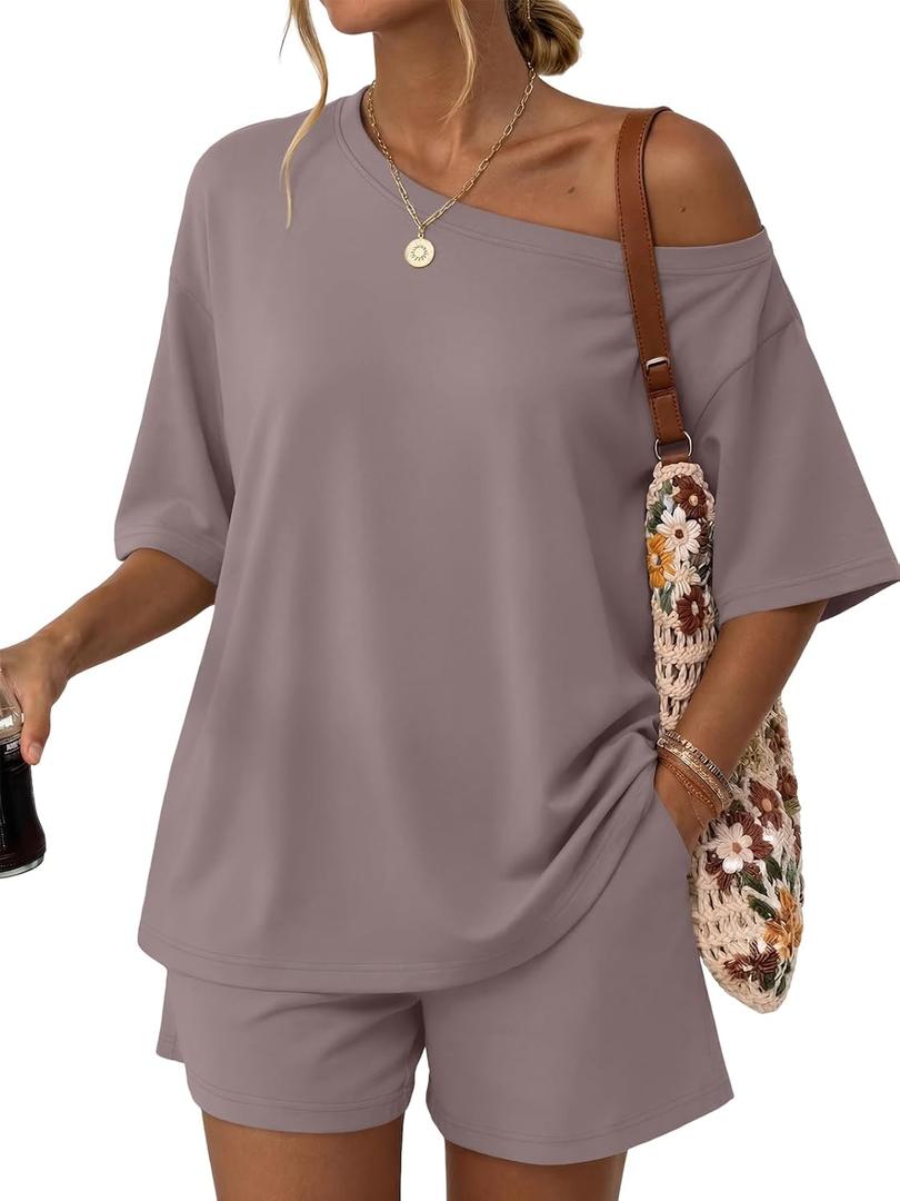 Trendy Queen Womens 2 Piece Summer Shorts Set Lounge Matching Two Piece Oversized Beach Vacation Outfits 2026 Sweatsuits, Size XL