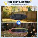 Trekassy 700lb 40 Inch Saucer Tree Swing for Kids Adults Outdoor 900D Oxford Waterproof with 2pcs Tree Hanging Straps, Steel Frame and Adjustable Ropes Black