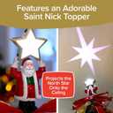 Superstar Santa Pop-Up Christmas Tree, 7FT, Pre-Lit w/ 200 LED Lights, AS SEEN ON TV, Santa Projects North Star, Opens Instantly, Fully Decorated, 7 Colors, 32 Modes w/Remote, Stores Flat