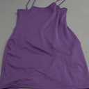 Women's Spaghetti Strap Stretch Cotton Long Cami Camisole Tank Top L, Purple