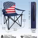 Folding Camping Chairs 2 Pack:Oversized Padded Lawn Chair for Adult,Collapsible for Outdoor,Camp,Fishing & Garden,350-lbs Capacity,American Flag
