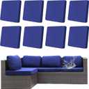 8Pcs Outdoor Cushion Covers, Patio Cushion Covers,Stretch Elastic Slipcovers, Replacement Washable & Reusable Furniture Protector for Patio Couch (Lake Blue,Cover Only) (8Pcs-Solid color)
