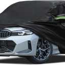Car Cover Custom Fit for 2007-2025 BMW 3 Series M3 320i 325i 328i 330i 340i, Migaven Waterproof Full Exterior Cover Sun Rain Protection with Door Zipper and Cotton Lining (Black)