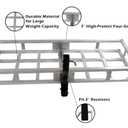60 x 20 x7 Aluminum Cargo Carrier Hitch Mount | 500lb Heavy Duty Folding Luggage Rack - Powder Coated 2" Angled Shank for Ground Clearance - Rustproof Vehicle Cargo Basket for SUV & Truck Storage