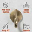Towel Hooks Champagne Bronze Single Bathroom Hooks Wall Mounted for Robes and Towels Hand Towel Hook Holder Kitchen, Bathroom Accessories