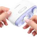 Electric 2-in-1 Nail Clipper & Polisher, 2-Speed Safe Fingernail Trimmer for All Ages, Rechargeable Automatic Nail Clipper with Light, Manicure Set for Baby Kids Seniors & Weak Hands