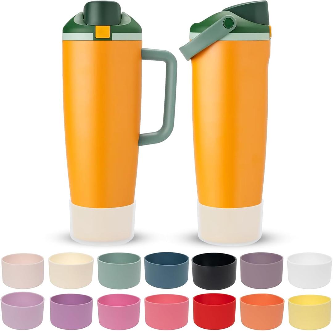 Silicone Boot for Owala 30oz & 40oz FreeSip Sway Bottles & Tumblers - Non-Slip, Scratch-Resistant, Stability Enhancer,(Transparent frosted)