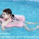 Mambobaby Float with Canopy Size Improved Non Inflatable Infant Baby Pool Float Smart Mambo Float Swim Trainer Add Tail Baby Swim Float Mambo Baby Float Solid Air Free Water Waist Swimming Ring, Pink And Blue, Pack of 2