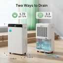 2026Upgraded 5000 Sq.Ft 80 Pint energy star Dehumidifier for Basements with Large 1.72 Gal Tank,Portable Smart Compressor Whisper Dehumidifier for Home/Bedroom/Bathroom
