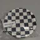 SietDESEO 50 PCS Race Car Dessert Plates 7 Inch Black and White Checkered Paper Plates Dinner Plates for Racing Theme Party Birthday Baby Shower Decoration Disposable Party Plates