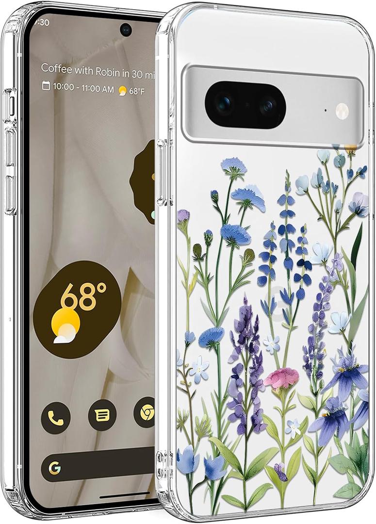 for Google Pixel 7 5G 6,3'' Case, Cute Flower Case for Girls Women, Soft Shockproof Clear Phone Protective Cover with Colorful Floral Pattern Design Exquisite Phone Cover Stylish,03
