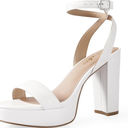 Ankis Black Platform Closed Toe Heels for Women, Womens Heels Closed Round Toe Chunky Block Pumps Shoes, 4 Inch Size 6.5