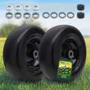 11x4.00-5 Flat Free Tire and Wheel (2 Pack),Universal 11x4-5 Solid Smooth Tractor Turf Tire with Rim, 3.4" Centered Hub and 3/4" & 5/8" Bushing, For Zero Turn Mowers and Riding Lawn Mower (Black)