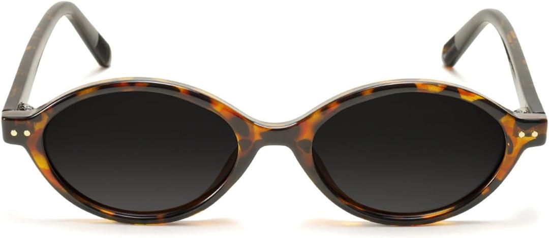 TIJN Olisa Retro Oval Sunglasses for Women Men,Polarized UV Protection Shades,Stylish Frame Sun Glasses,2025 Trendy Sunnies (06. Tortoise With Dark Grey ( Oval ))