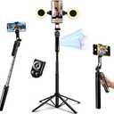 Auto Face Tracking Selfie Stick Tripod for iPhone with Light 360 Rotation That Follows Your Movement 70.9" Camera Tripod Stand with Remote for Content Creator Vlog Live Stream Video Recording